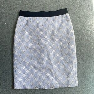 Ann Taylor Blue & White Eyelet Skirt Size 2
